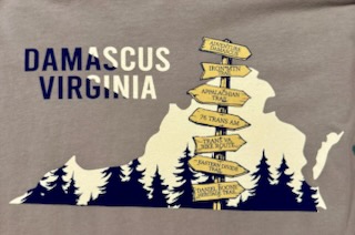 Damascus, Virginia trailhead sign artwork