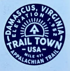 Damascus, Virginia Trail Town USA patch, mile 471 on the Appalachian Trail