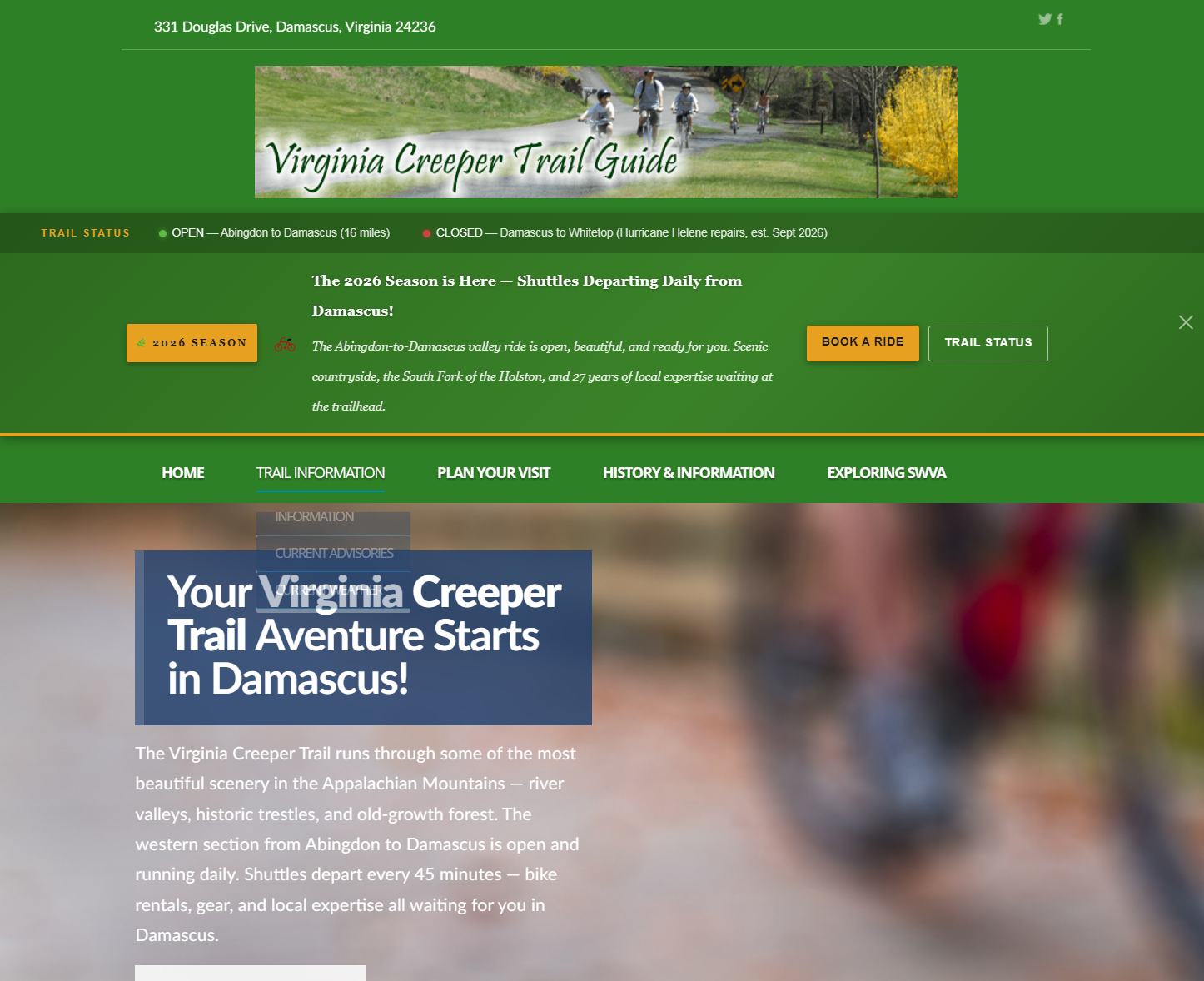 Screenshot of CreeperTrail.com Website